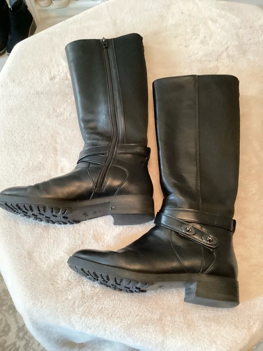Coach Black Leather Riding Boots - Size 6.5